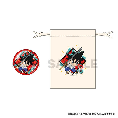 『真・侍伝YAIBA』缶バッジ&ミニ巾着セット 鉄刃 B